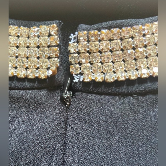 TOOTSIES Black Rhinestone Halter Mini Dress Soirée or Wedding Guest look - Picture 7 of 7